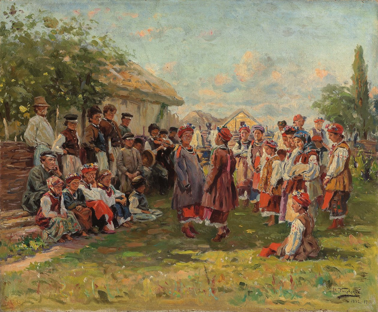 Festival v ukrajinské vesnici, c. 1882-1917 od Vladimir Egorovic Makovsky