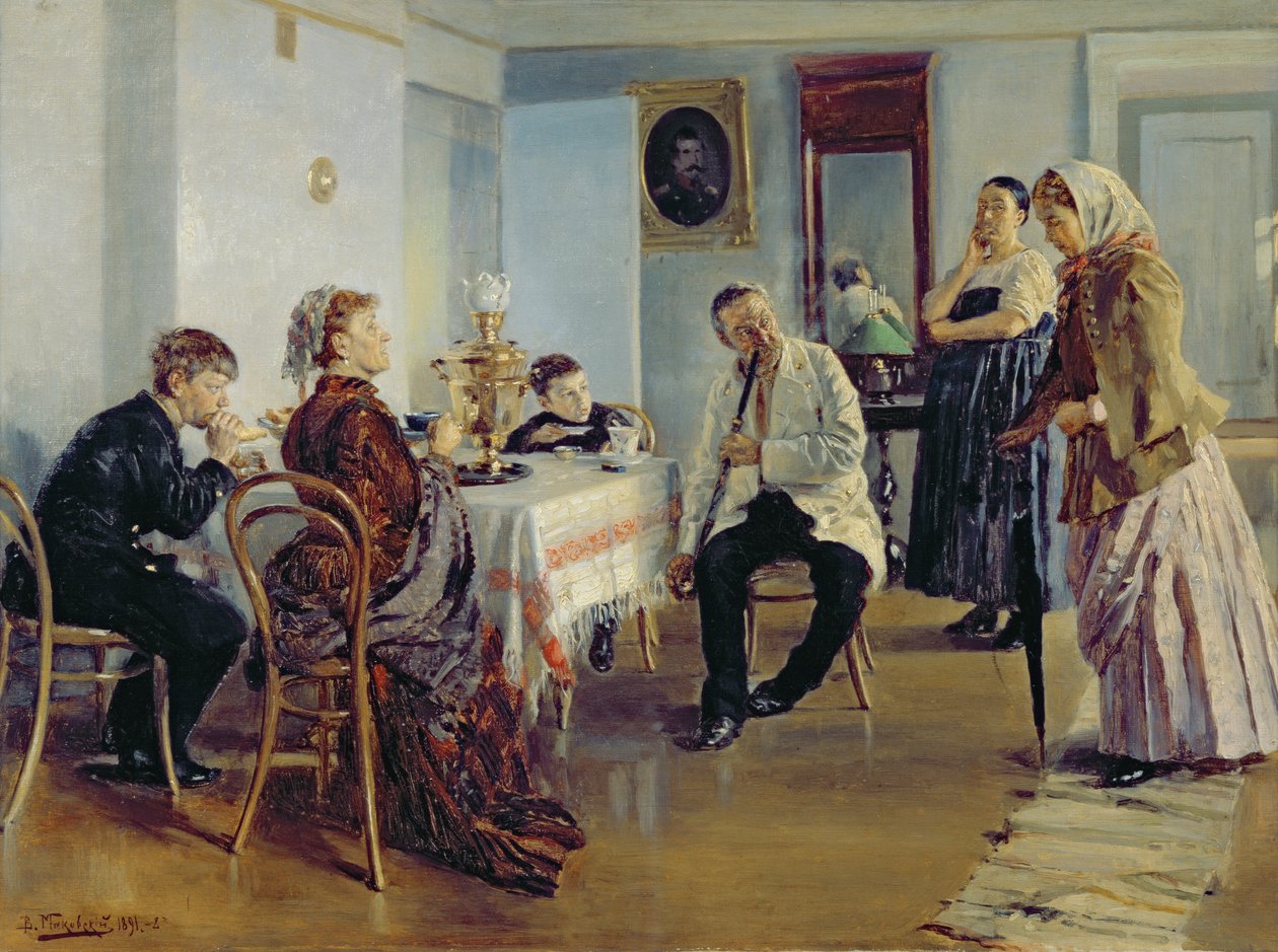 Najímání služebné, 1891-92 od Vladimir Egorovic Makovsky