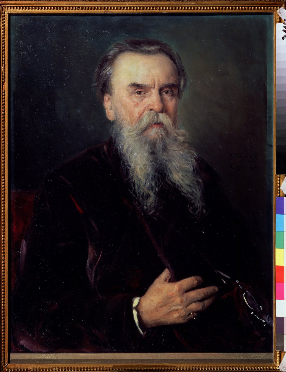 Portrait du collectionneur Ivan Tsvetkov (1845-1917) (Portrét sběratele I. Cvetkova). Peinture de Vladimir Yegorovich Makovski (Makovsky, Makovskij) (1846-1920), huile sur toile od Vladimir Egorovic Makovsky
