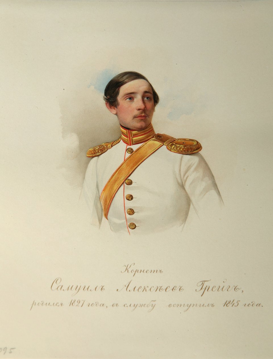 Portrét Samuila Alexejeviče Greiga (1827-1887) (Z alba císařské koňské gardy) - Hau (Gau), Vladimir Ivanovič (1816-1895) - 1846-1849 - Akvarel na papíře - Institut ruské literatury IRLI (Puškin- House), Petrohrad od Vladimir Ivanovich Hau