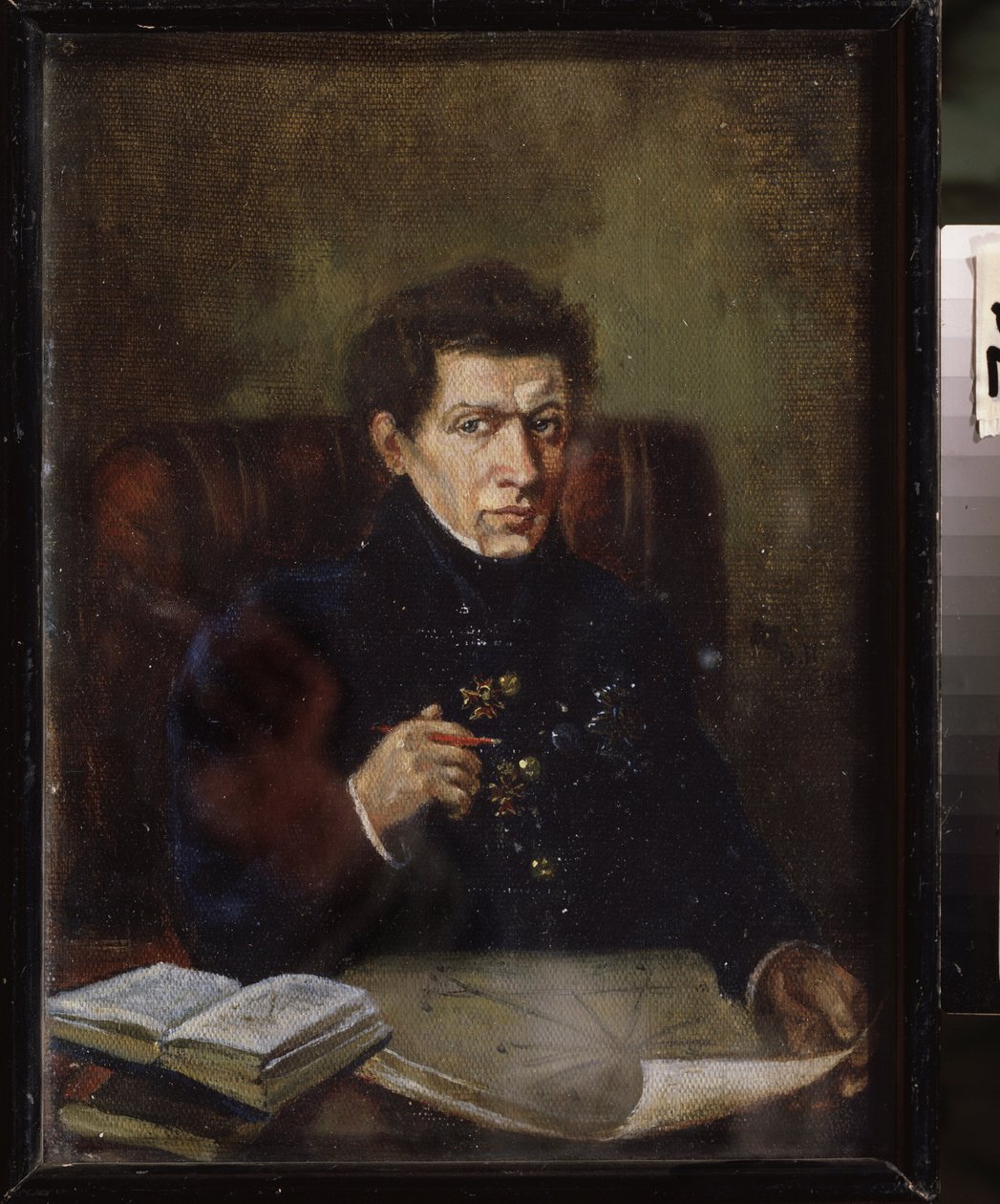 Portrét matematika Nikolaje Lobačevského (Lobačevského) (1792-1856). Obraz Vladimira Jakovleviče Perelmana (1892-1967), olej na plátně, kolem roku 1940. Ruské umění 20. století, sovětské umění. Muzeum umění Udmurtské republiky, Ljevsk (Rusko). od Vladimir Lochevski Perelman