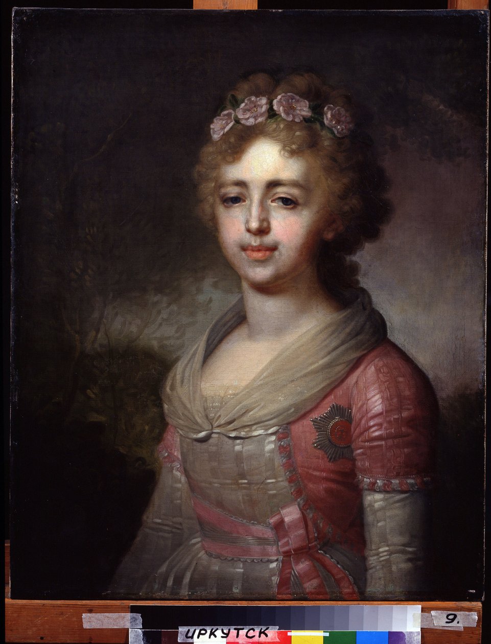 Portrét velkovévodkyně Alexandry Pavlovny (1783-1801), dcery císaře Pavla I. (Portrét velkovévodkyně Alexandry Pavlovny, dcery císaře Pavla I.). Obraz Vladimíra Lukiče Borovikovského (nebo Borovikovského) (1757-1825). Olej na plátně od Vladimir Lukich Borovikovsky