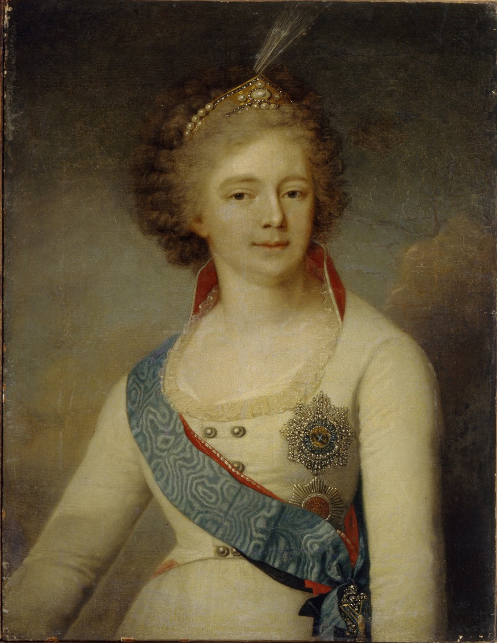 Portrét císařovny Marie Fjodorovny 1759-1828 v uniformě rytířské gardy, 1796 od Vladimir Lukich Borovikovsky