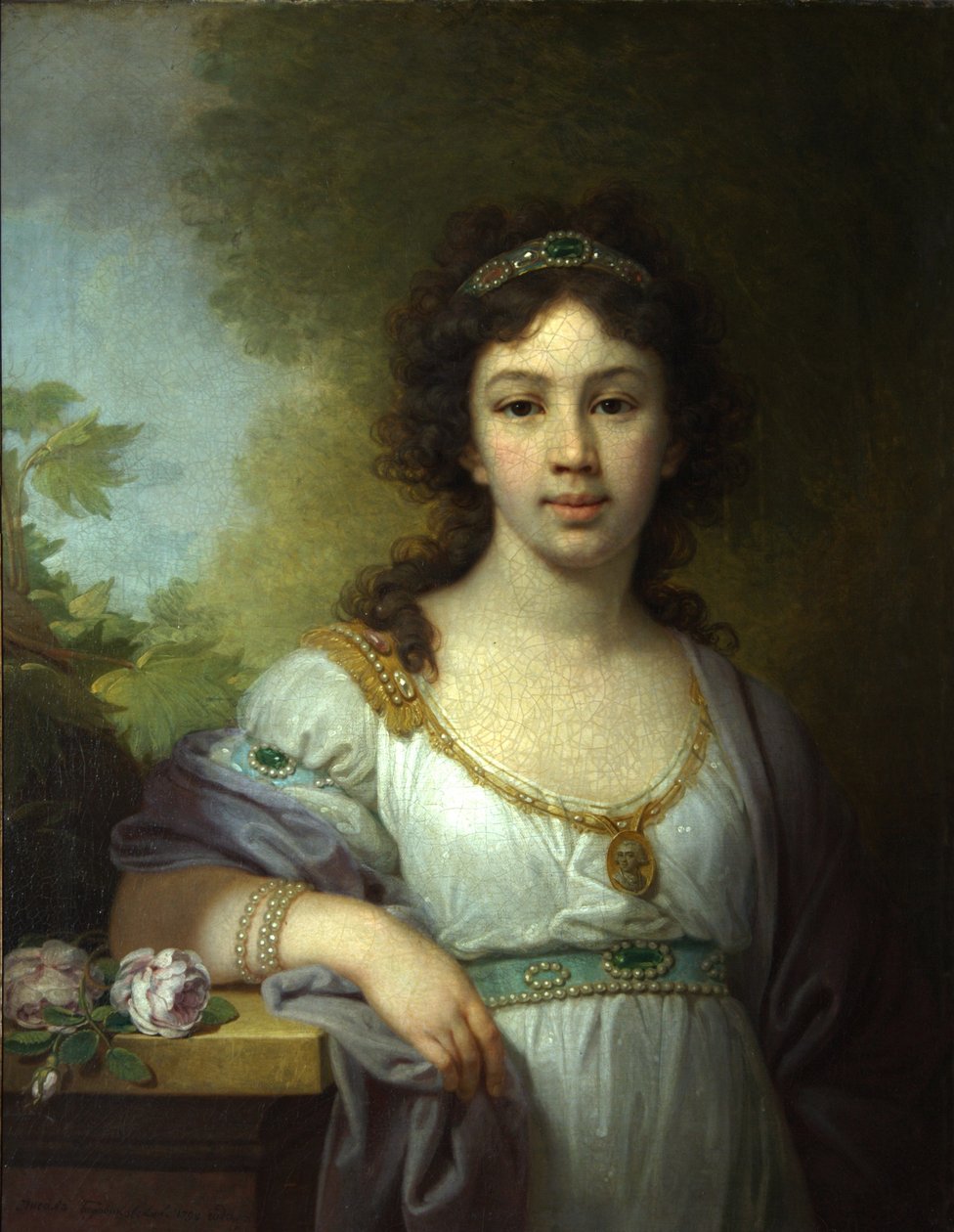 Portrét Varvary Shidlovské, 1798 od Vladimir Lukich Borovikovsky