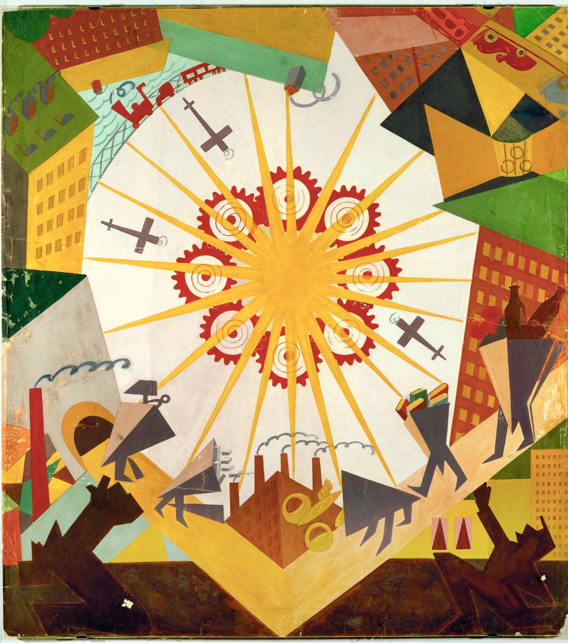 Scénografie k autorově hře Mystery Bouffe (kvaš, tužka na papíře) od Vladimir Mayakovsky