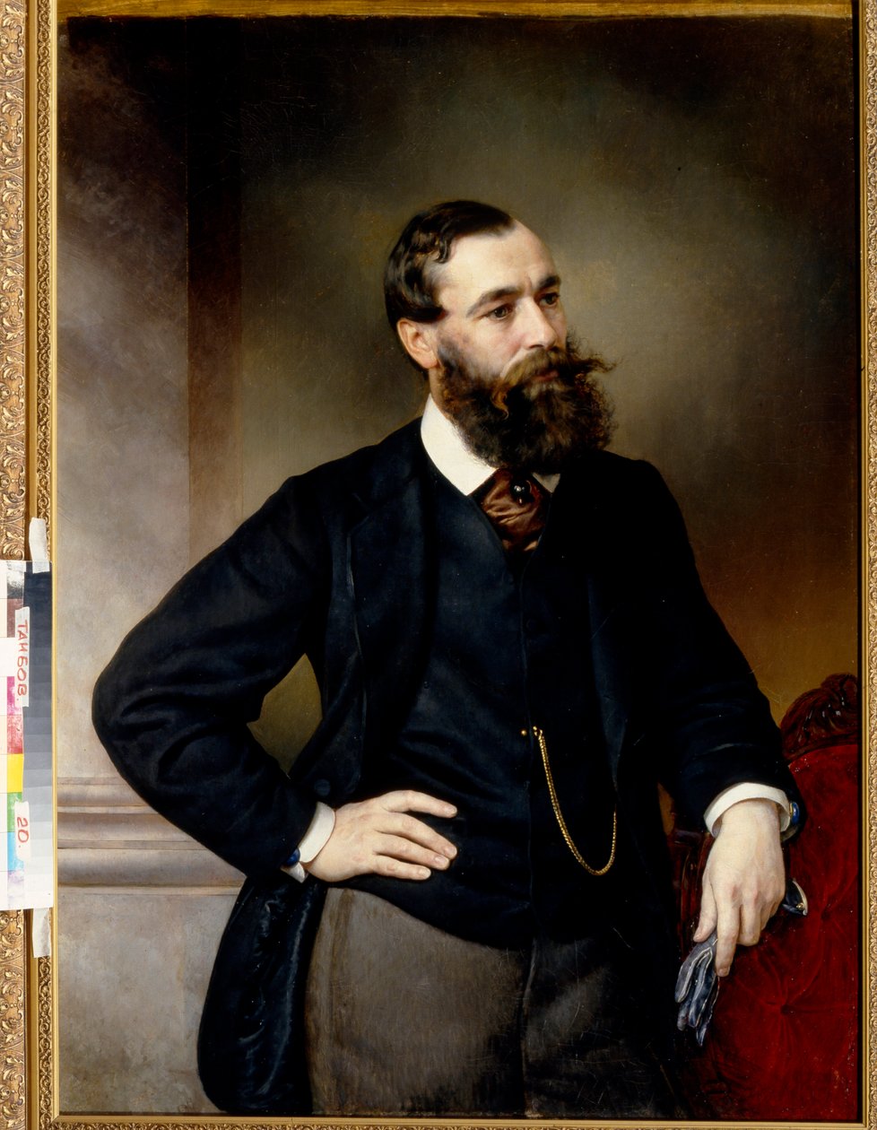 Portrét právníka a filozofa Borise Nikolajeviče Čičerina (Chicherin) (1828-1904) - Obraz Vladimíra Osipoviče Sherwooda (Shervud) (1832-1897), olej na plátně (117x83 cm), konec 19. století - (Portrét právníka a politická filozofie Bo od Vladimir Ossipovitch Sherwood