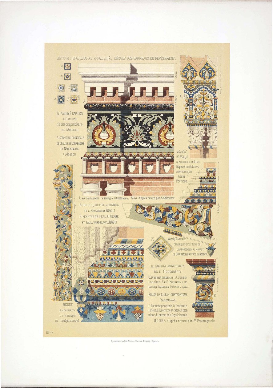 Starověké ruské ozdobné dlaždice, 1895-1898 od Vladimir Vasilyevich Suslov