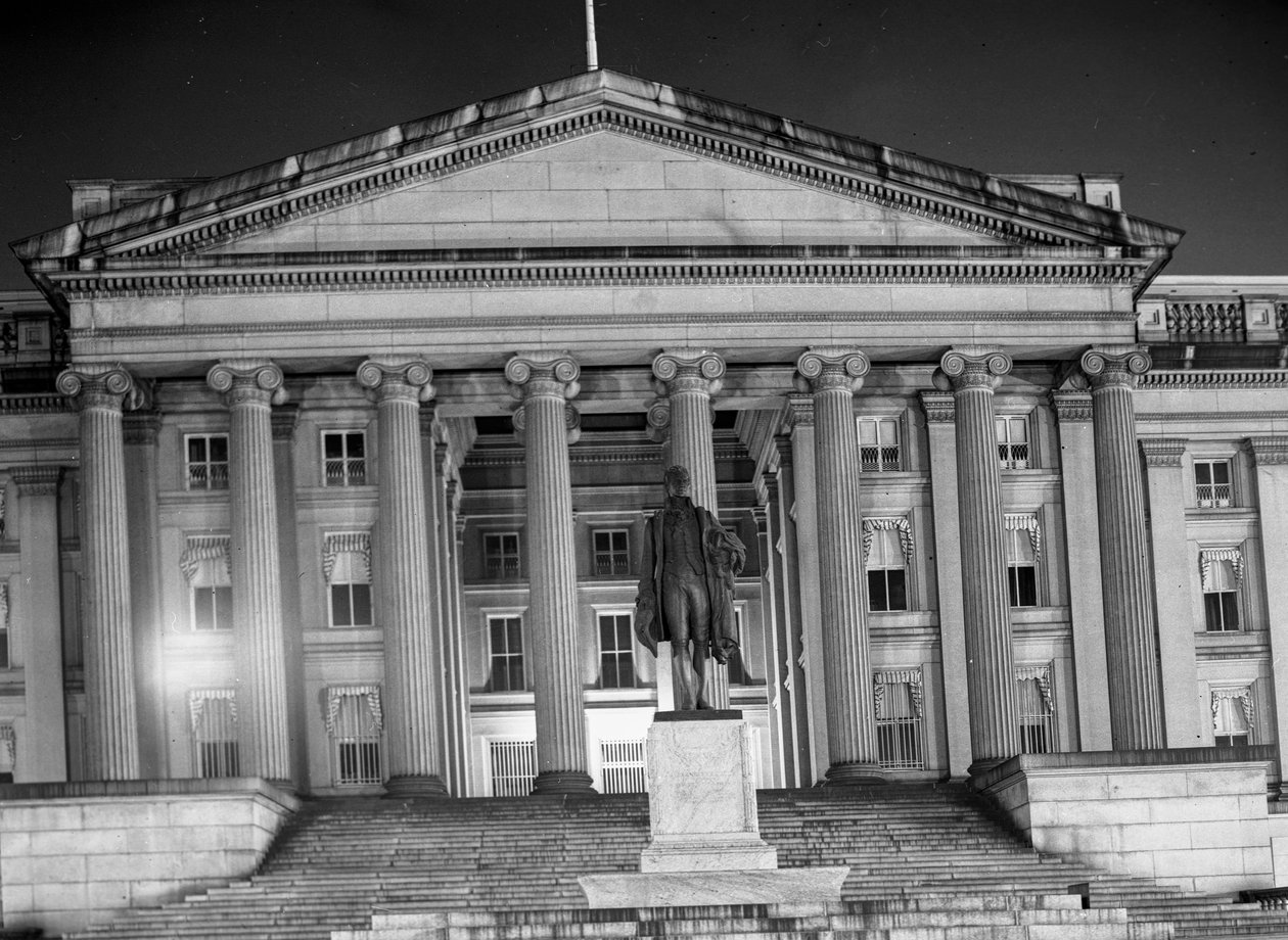 Budova ministerstva financí, Washington v noci od Volkmar Wentzel