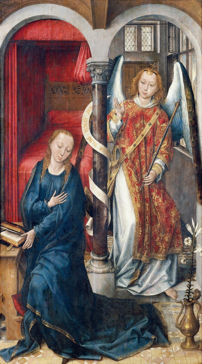 Zvěstování, Vrancke van der Stockt (před rokem 1420-cca 1495) od Vrancke van der Stockt
