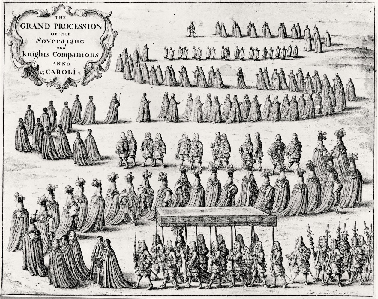 Velký průvod suverénních a rytířských společníků, 1672 od W Hollan