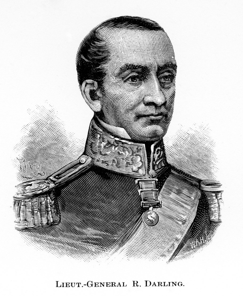 Generál Sir Ralph Darling, britský voják a koloniální guvernér, 1886. od WA Hirschmann