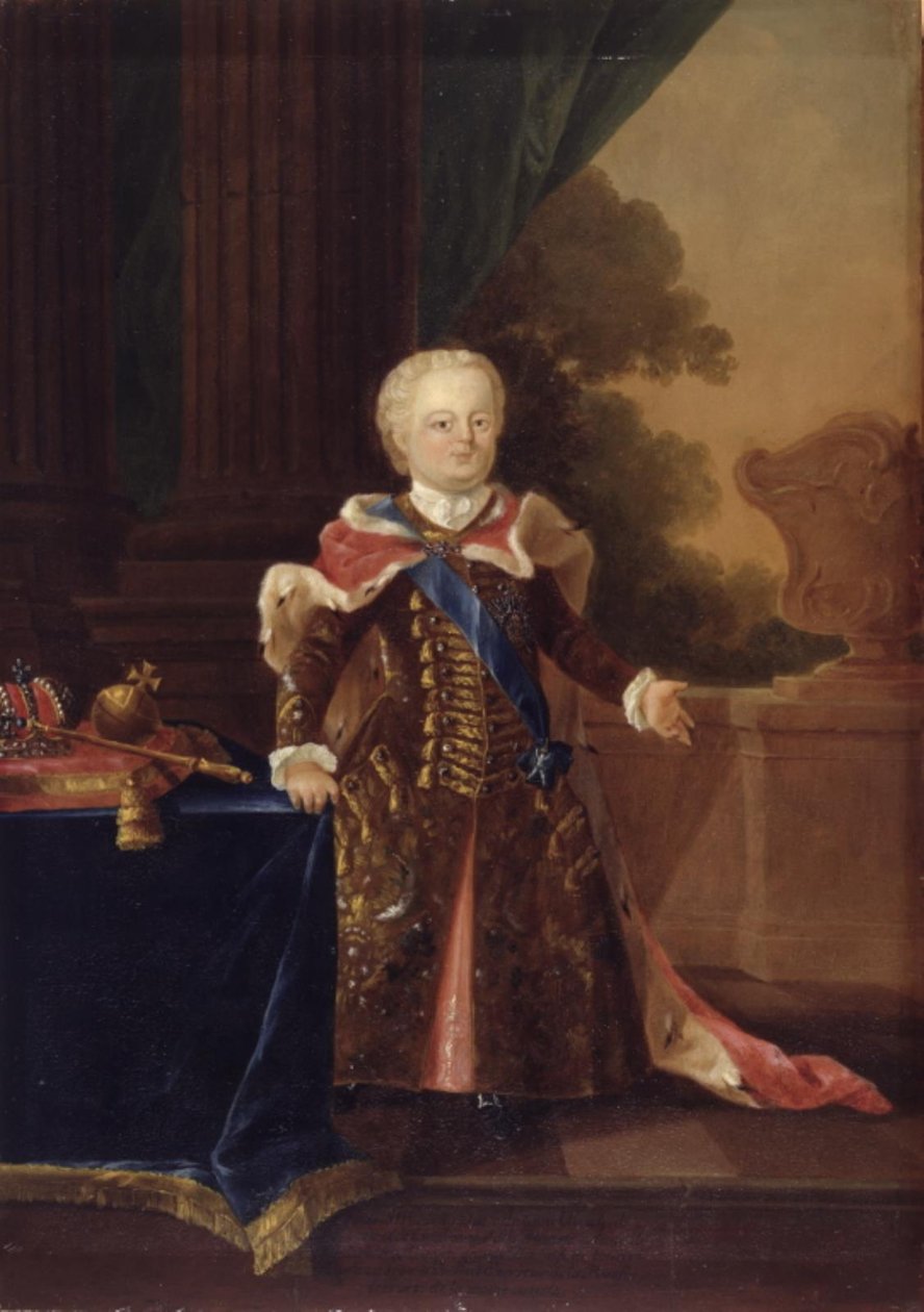 Ivan III nebo Ivan VI Antonovič. Celovečerní portrét od W.A. Müller
