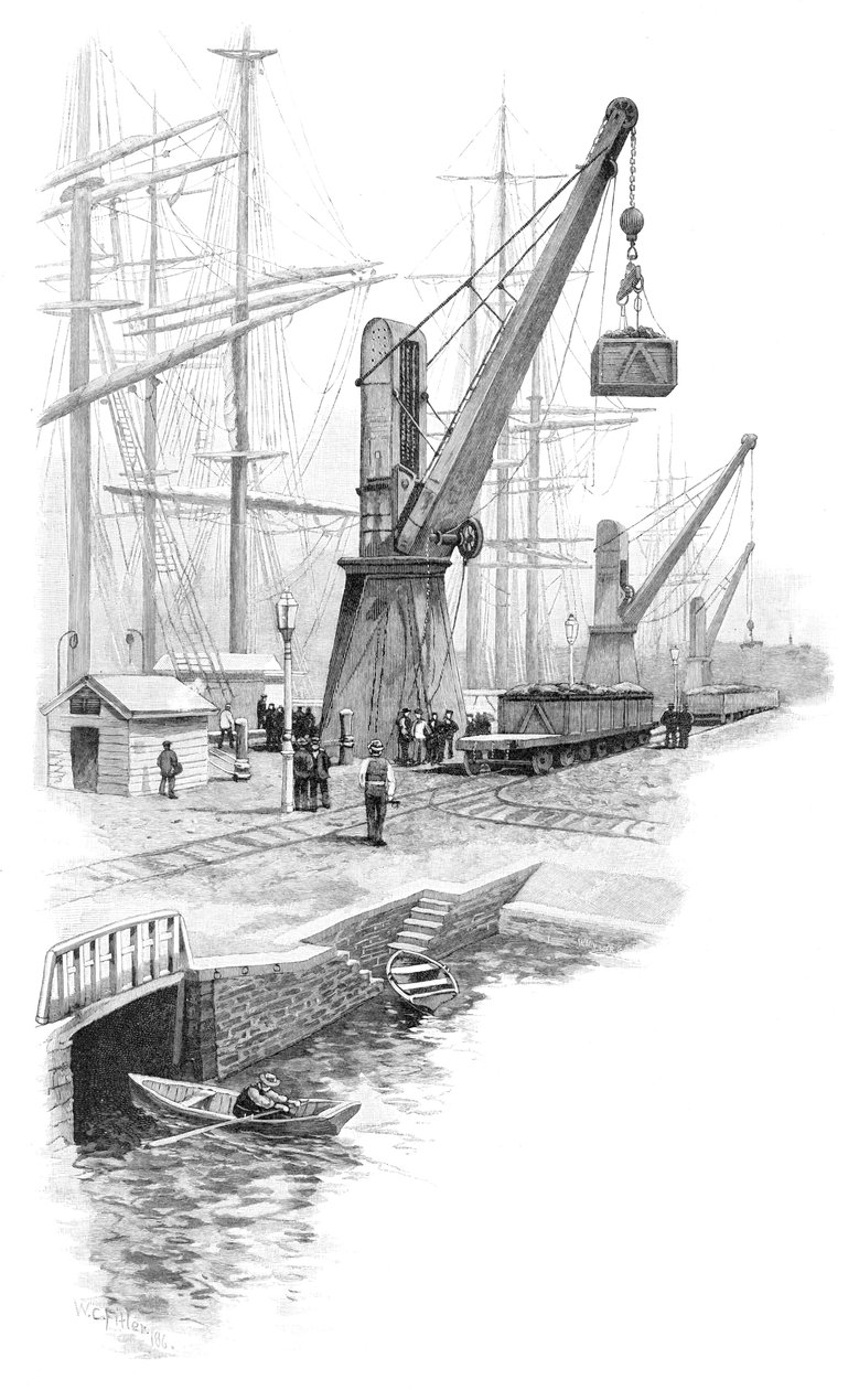 Nakládání uhlí v Newcastle, Nový Jižní Wales, Austrálie, 1886. od WC Fitler