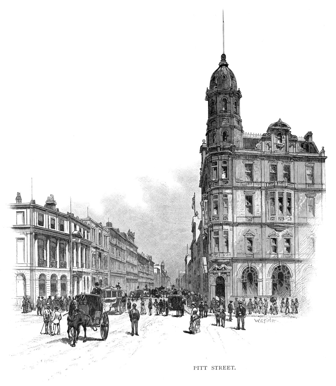Pitt Street, Sydney, Nový Jižní Wales, Austrálie, 1886. od WC Fitler