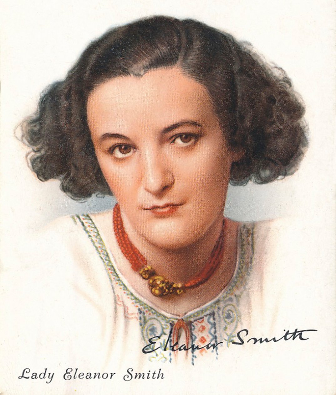 Lady Eleanor Smith, 1937. Umělci: Neznámí, WD & HO Wills. od WD and HO Wills