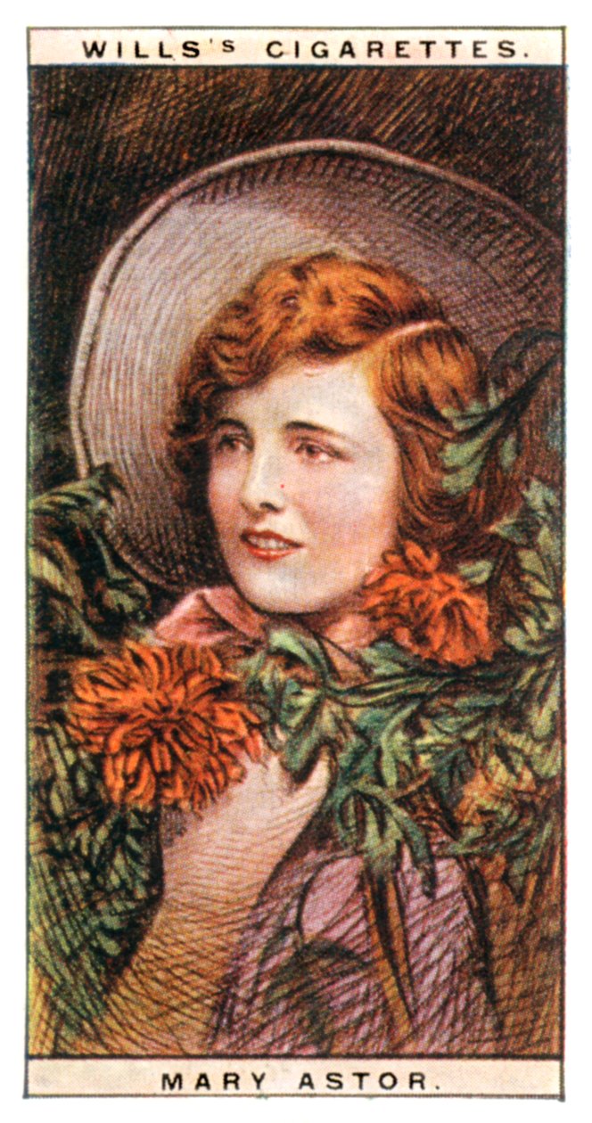 Mary Astor 1906-1987, americká herečka oceněná Oscarem, 1928. od WD and HO Wills