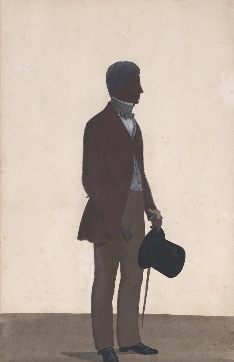 Mladý muž, stojící, silueta po celé délce, profil vpravo, 1850. od WH Beaumont
