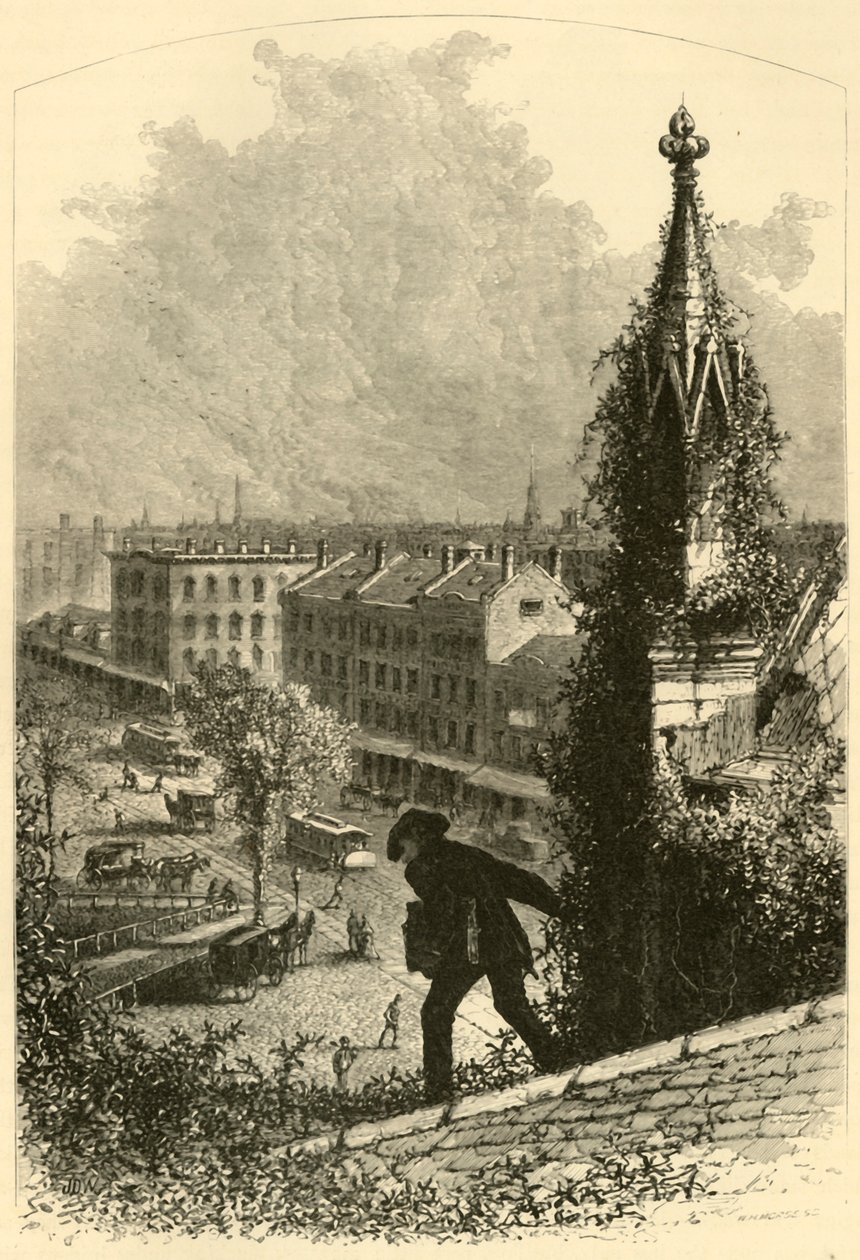 „Hlavní ulice, Buffalo, z kostela svatého Pavla“, 1872. od W.H. Morse