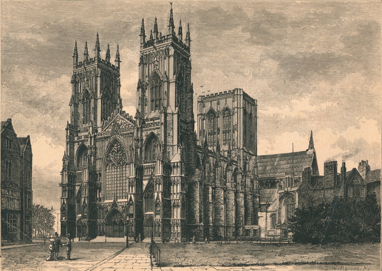 Pohled na York Minster, c19. století od WI Mosses