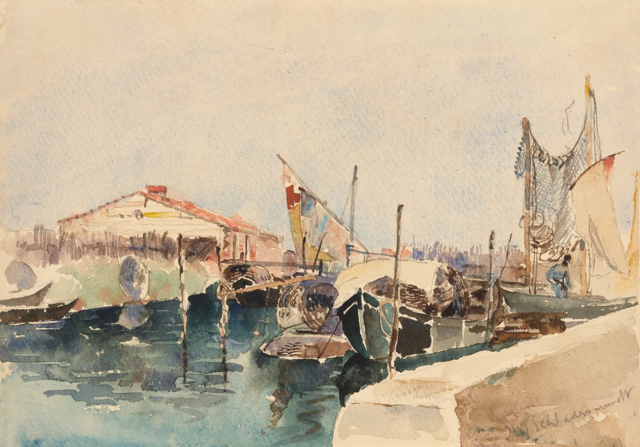 Rybářské lodě Chioggia od W.J. Schladermandt