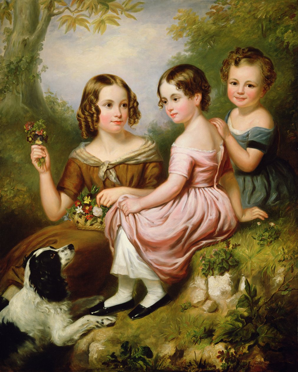 Portrét tří dětí, 1846 od W.R. Waters