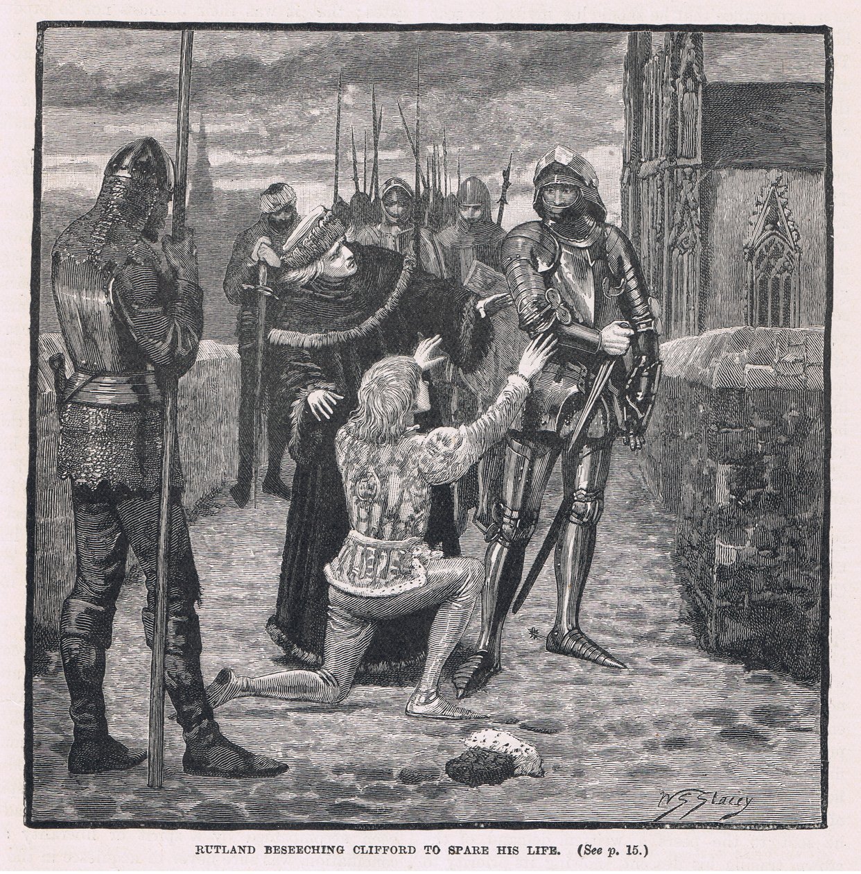 Rutland prosí Clifforda, aby ušetřil svůj život 1460 od W.S. Stacey