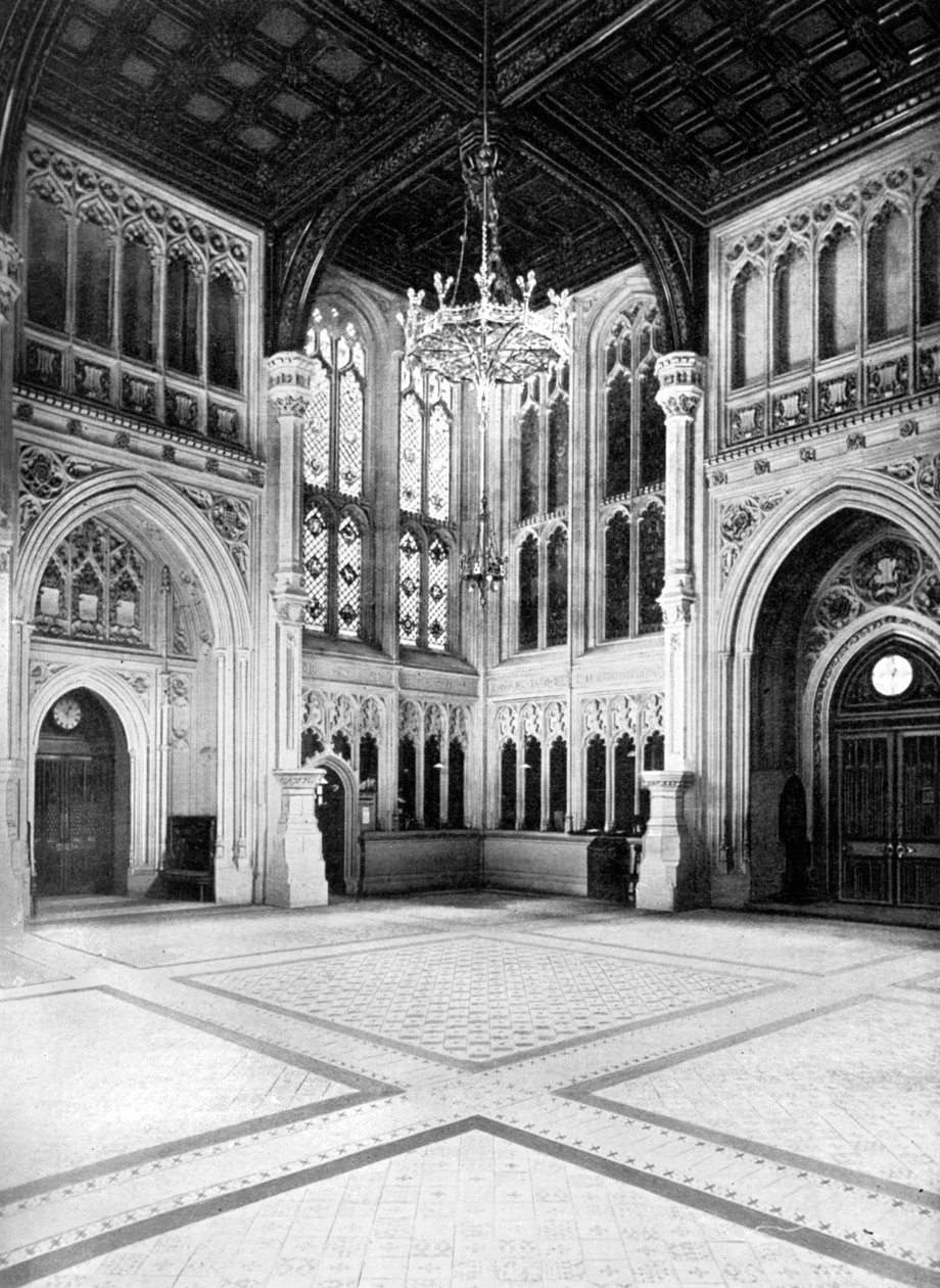 Lobby, Dolní sněmovna, Westminster, Londýn, c1905. od W.S. Campbell