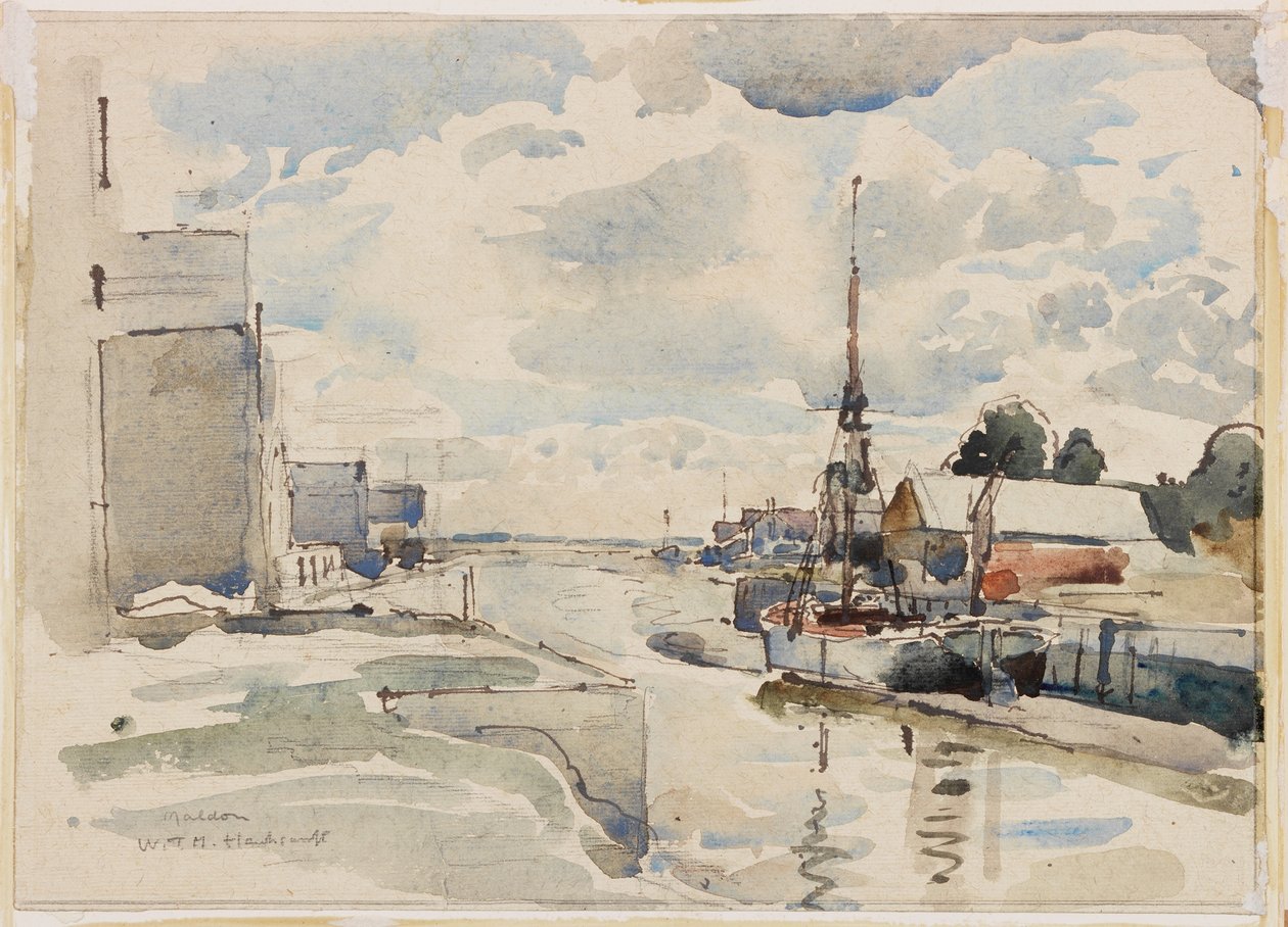 Maldon, Essex (barva těla, tužka a wc na papíře) od W.T.M. Hawksworth