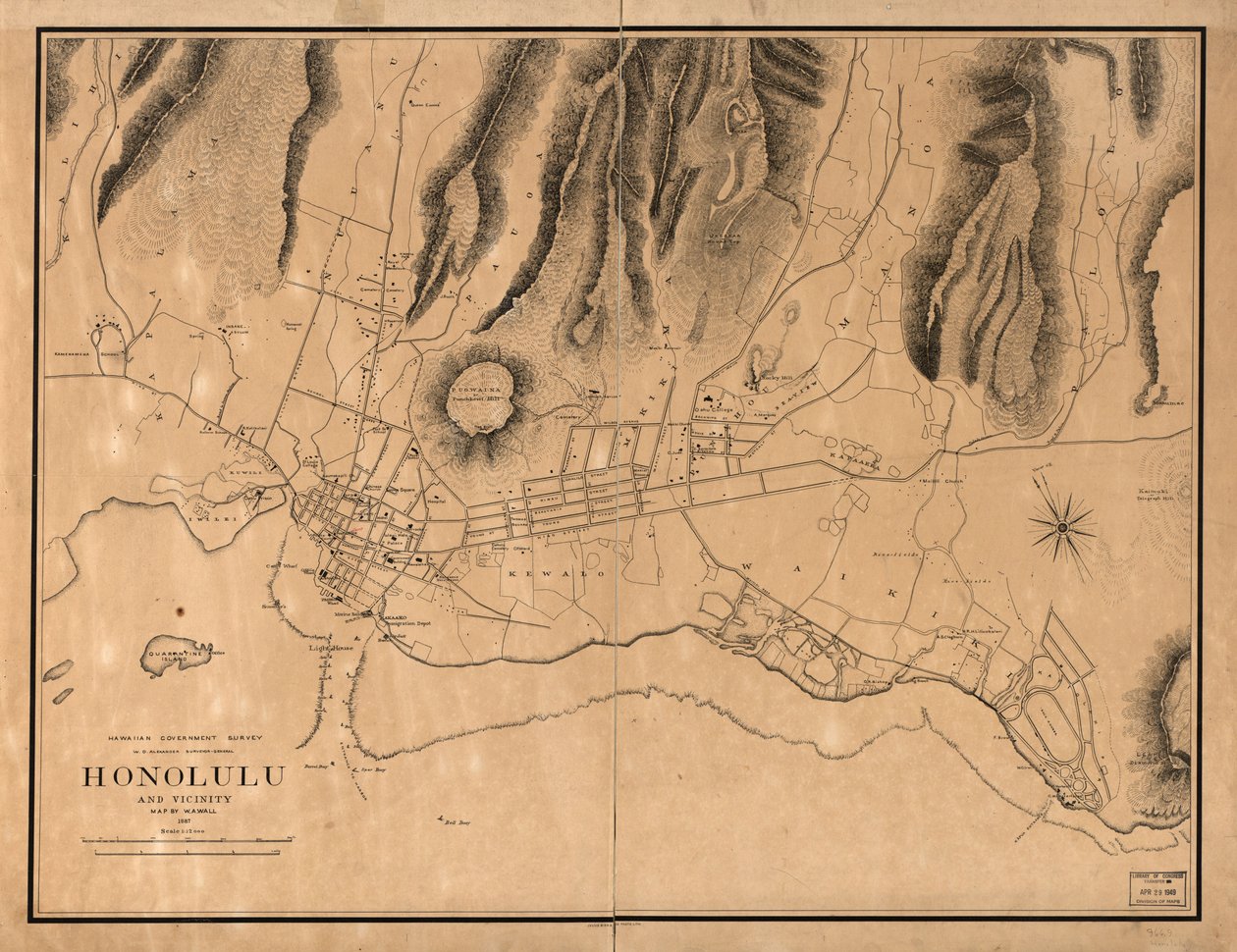 Honolulu a okolí od W. A.; Alexander Wall