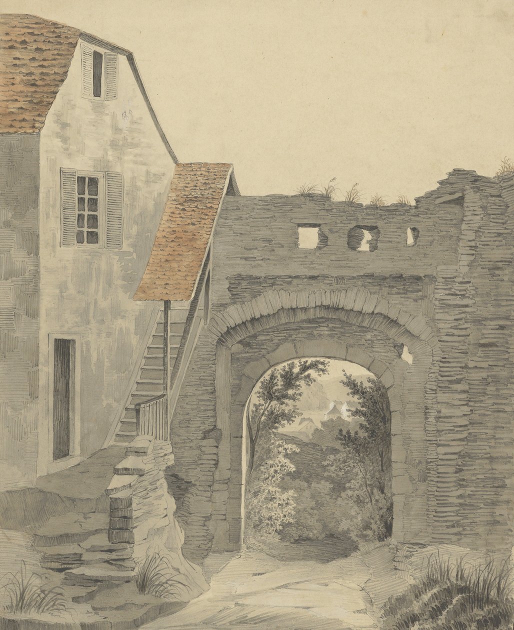 Vstup do Schloss Epstein, 1852. od W. Becker