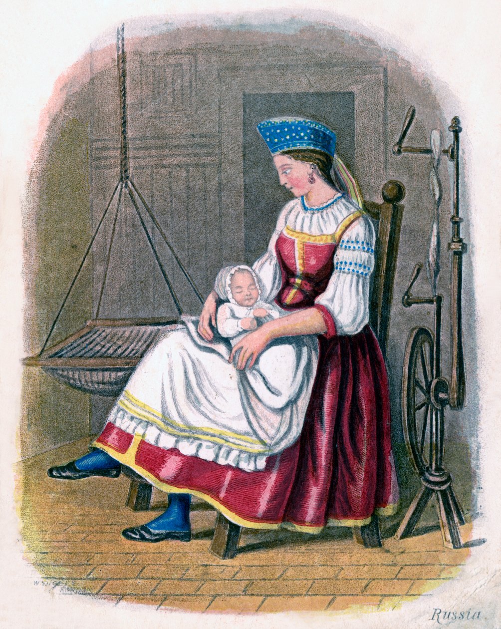 Ruská žena s dítětem, 1809. od W. Dickes