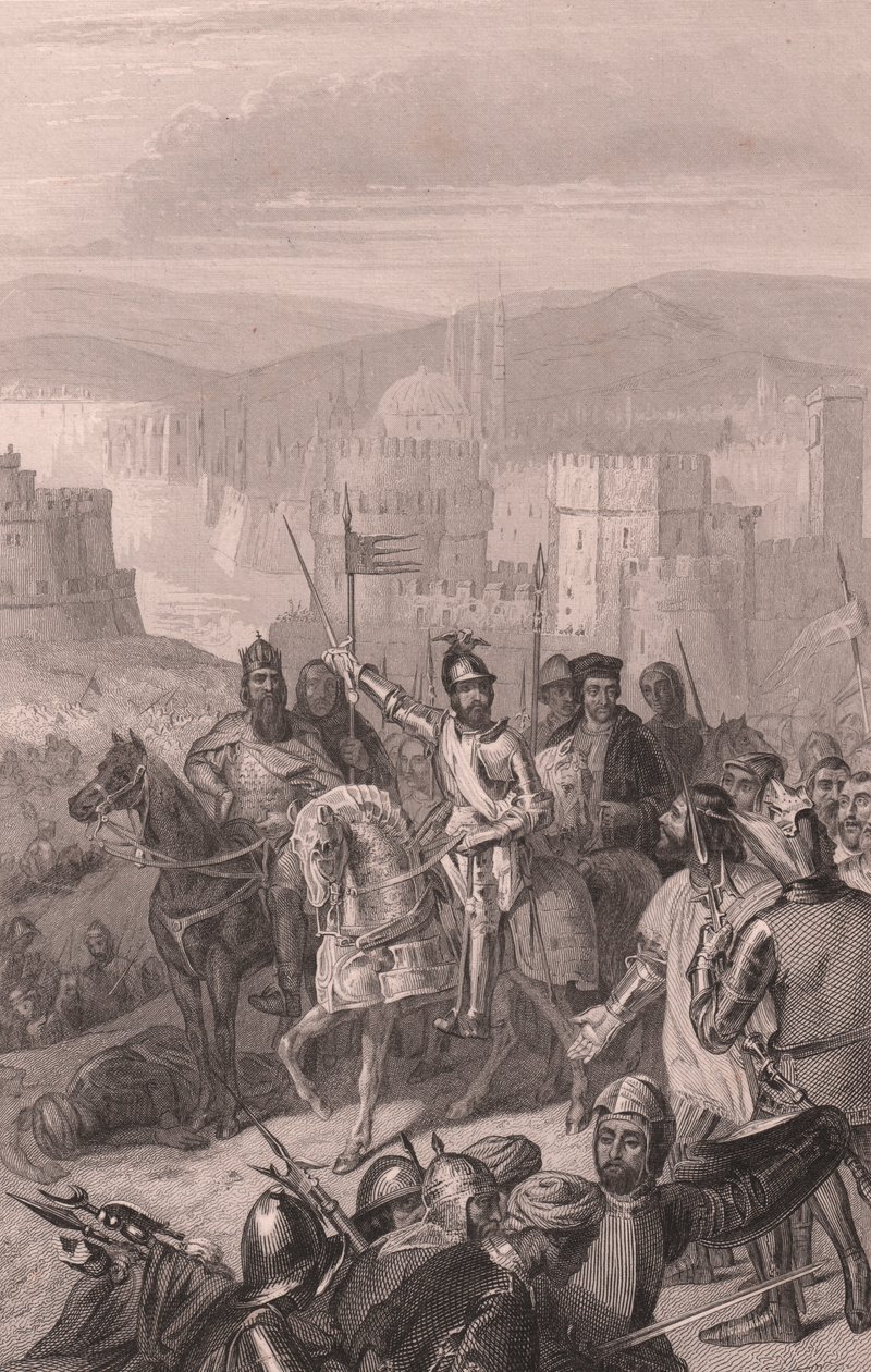 Maršál de Boucicault nutí sultána Bayezida zastavit obléhání Konstantinopole od John Ward Dunsmore