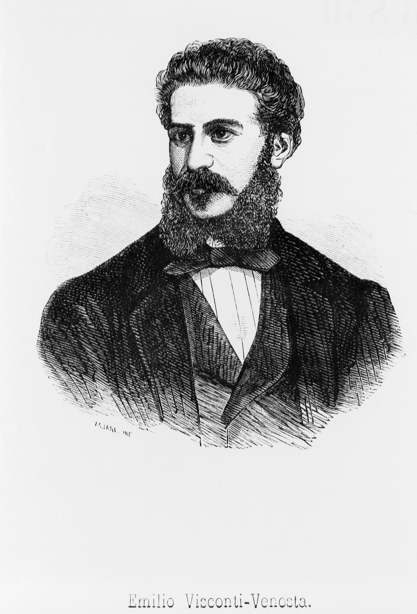 Portrét Emilia, markýze Visconti-Venosta (1829-1914), vlastenec, italský státník a diplomat, který byl senátorem a ministrem zahraničí Italského království od John Ward Dunsmore