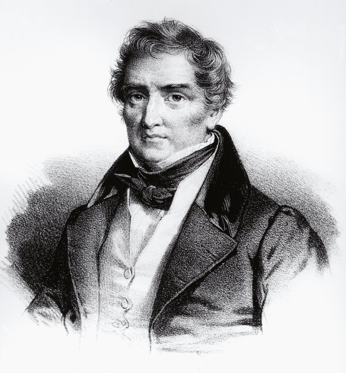 Portrét Francois Joseph Victor Broussais (1772-1838) francouzský lékař, rytina od John Ward Dunsmore