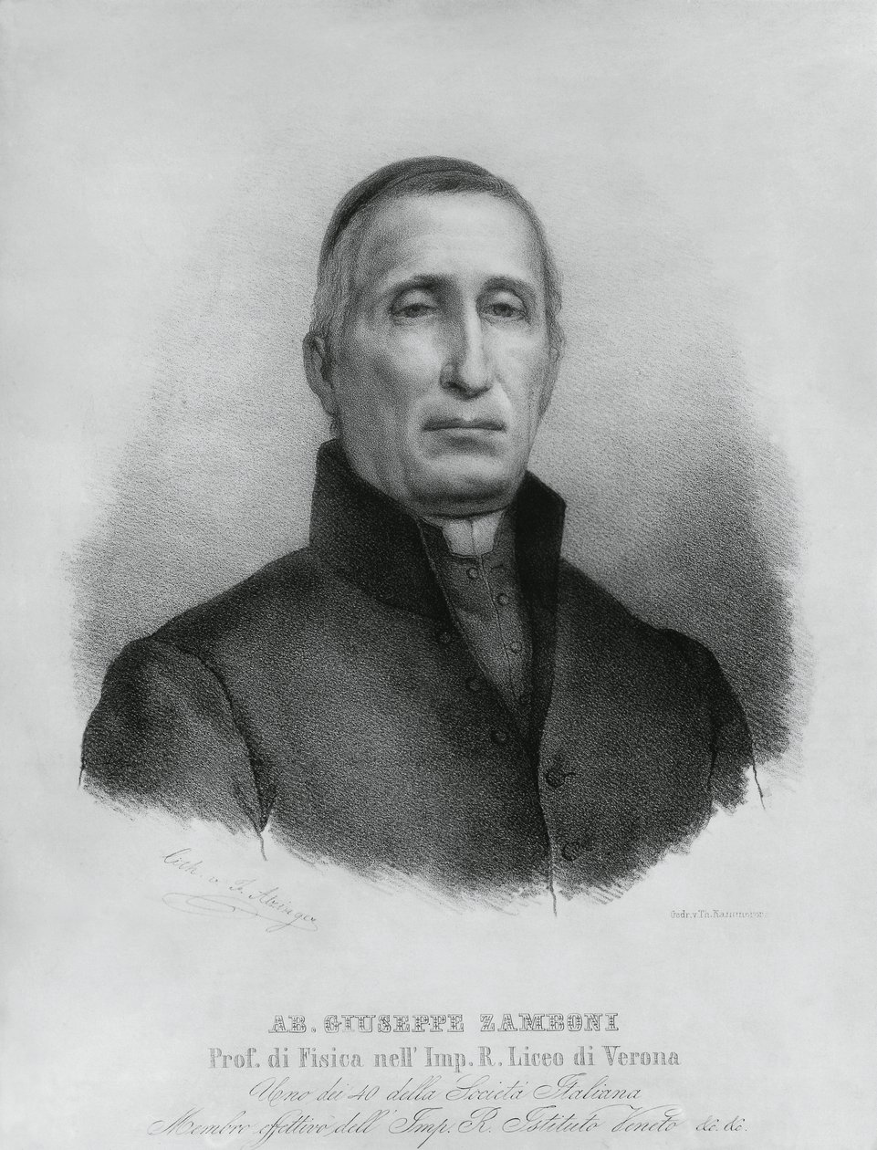 Portrét Giuseppe Zamboniho (1776-1846), italského katolického kněze a fyzika od John Ward Dunsmore