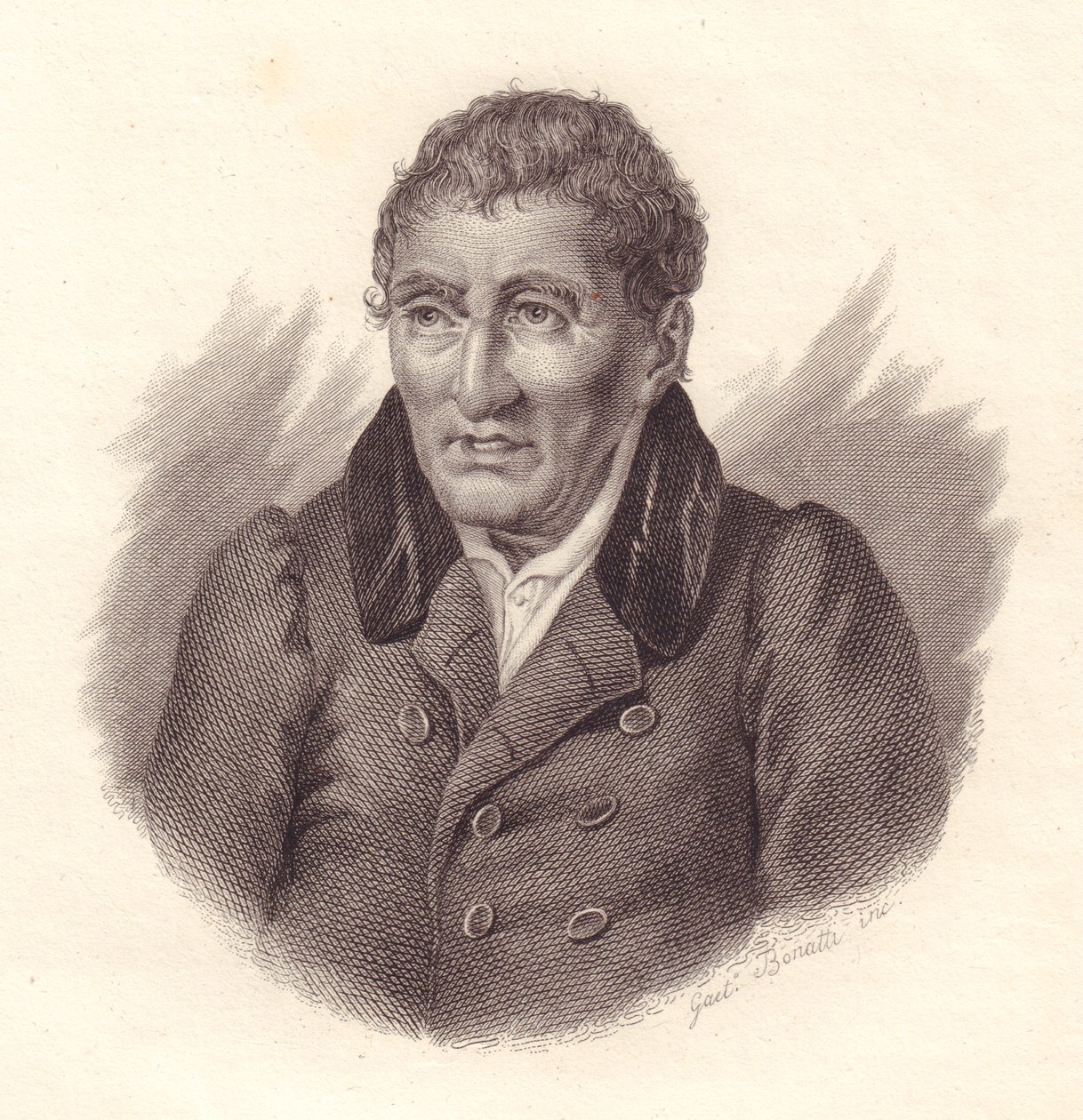Portrét italského básníka Jacopa Vittorelliho (1749-1835), mědirytina od Bonattiho od John Ward Dunsmore