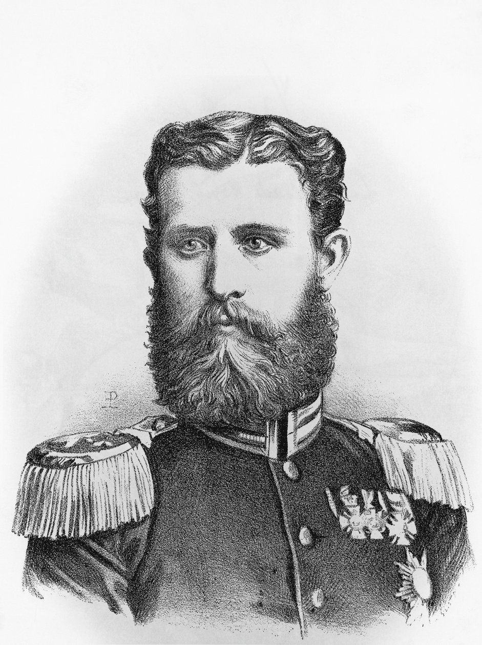 Portrét prince Leopolda z Hohenzollern-Sigmaringen (1835-1905), pruského kandidáta na španělský trůn, rytina od John Ward Dunsmore