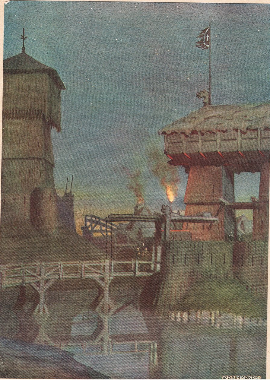 Elsinore, z knihy "Hamlet" od Williama Shakespeara, vydání vydané nakladatelstvím Hodder und Stoughton v roce 1915. od W. G. Simmonds