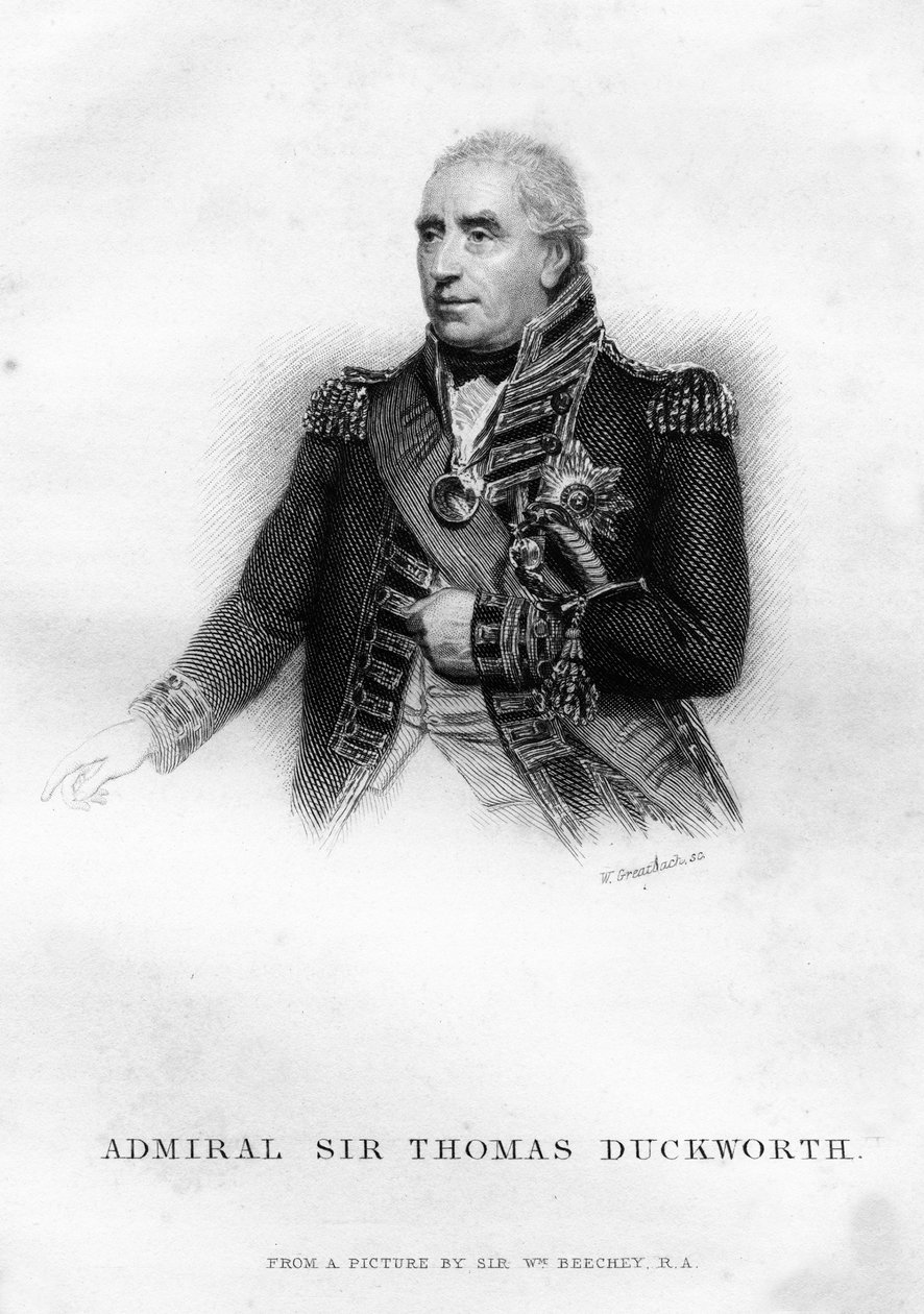 Sir John Thomas Duckworth 1747-1817, britský námořní důstojník, 1837. od W. Greatbatch