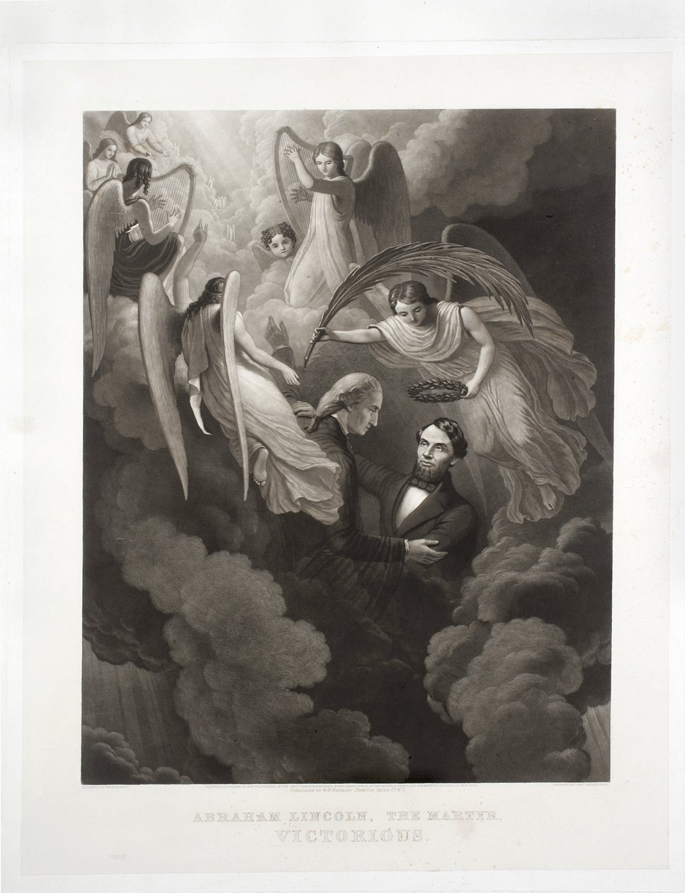 Abraham Lincoln, The Martyr, Victorious, vyryl John Sartain (1808-97), kolem 1866 od W. H. Hermans