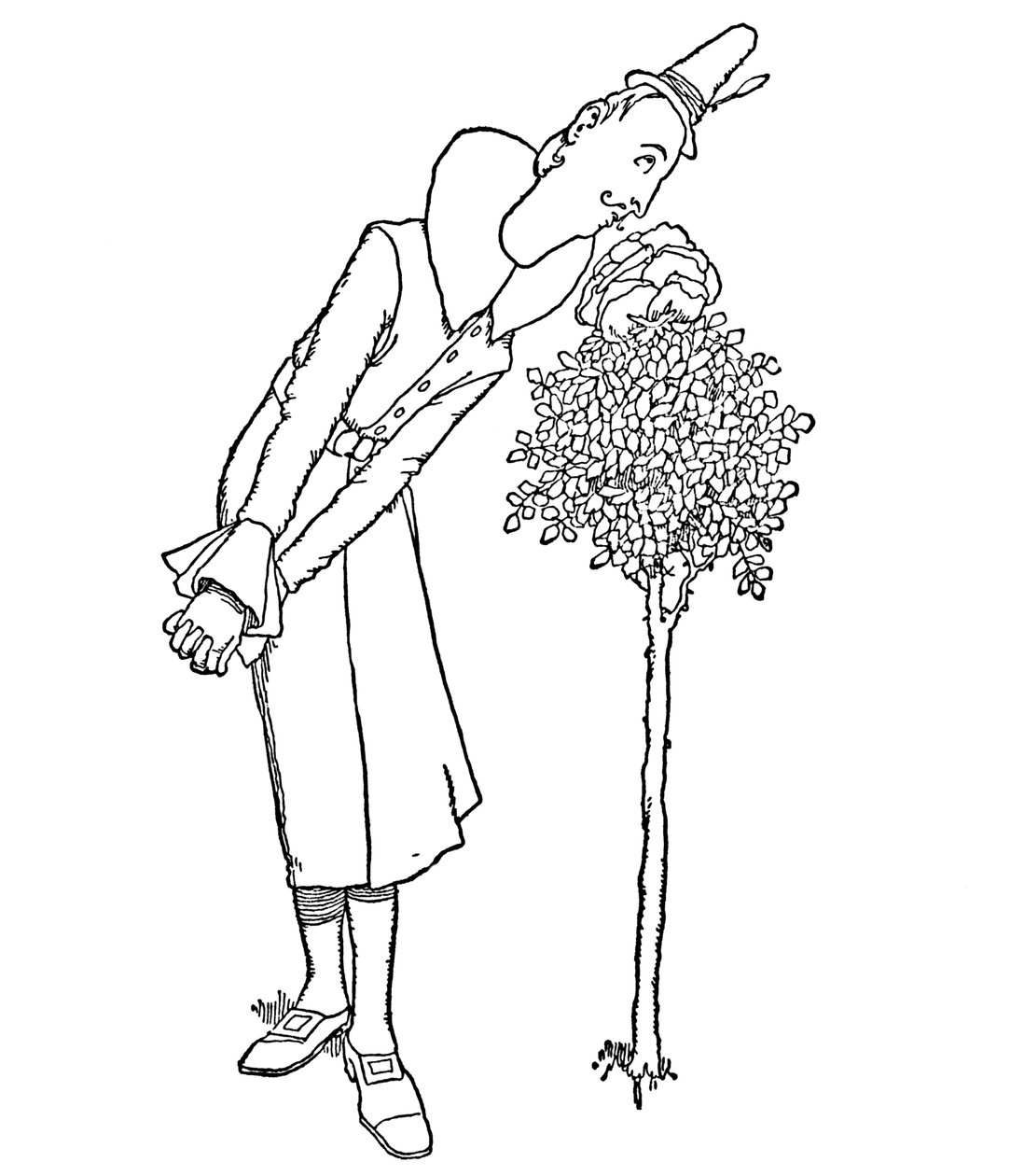 Všechny starosti a smutky byly zapomenuty tím, kdo vdechoval jeho vůni, c1930 od William Heath Robinson