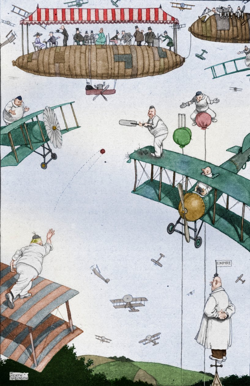 An Aerial Cricket Match of the Future, c1918 1919 od William Heath Robinson