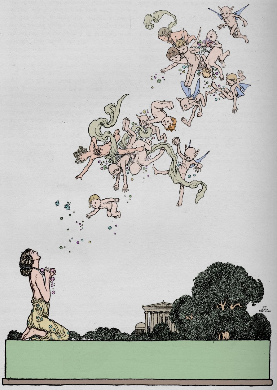 Poloviční název ke Snu nocí svatojánských, 1914 od William Heath Robinson