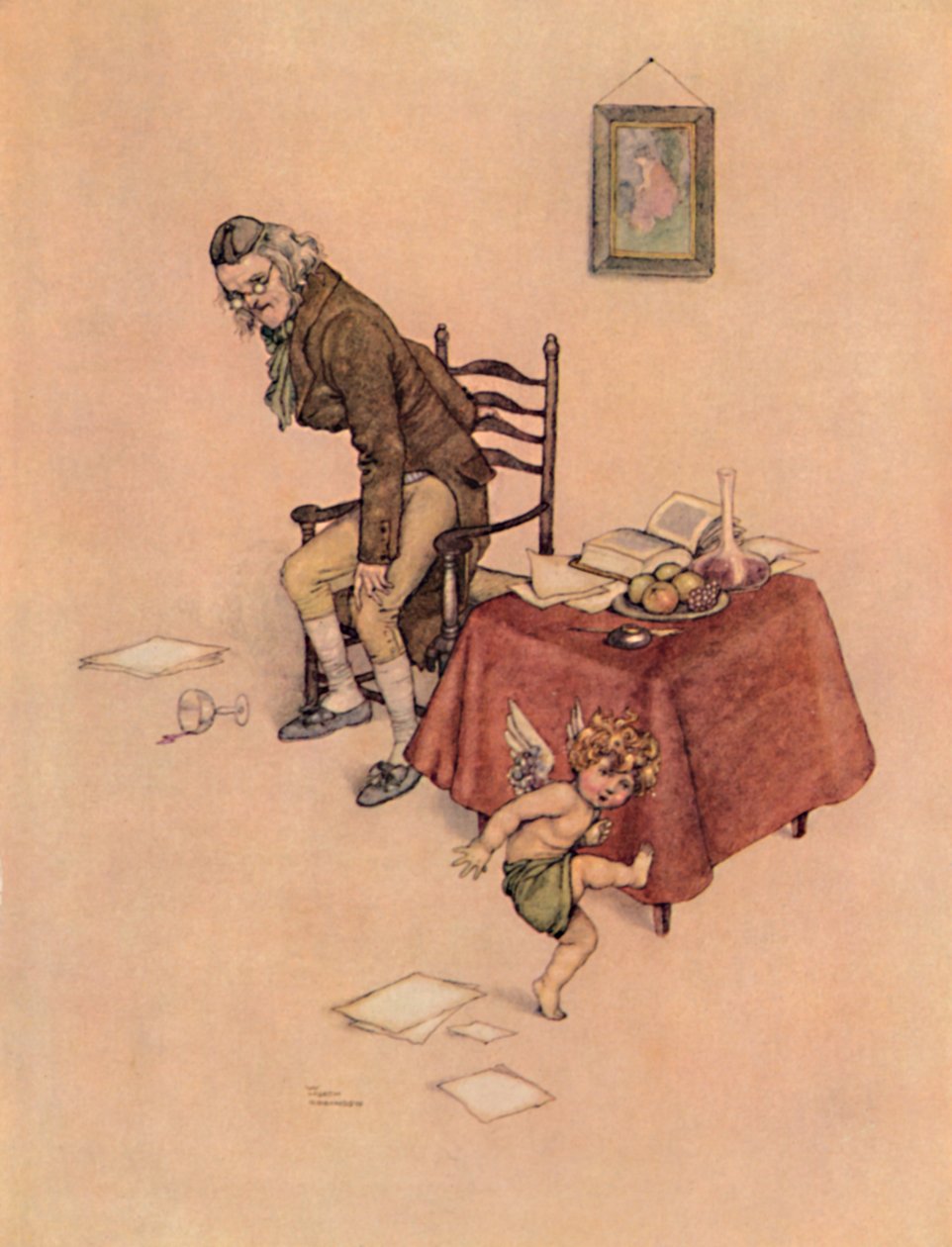 Seskočil z Old Mans Lap a tančil kolem něj na podlaze, c1930 od William Heath Robinson