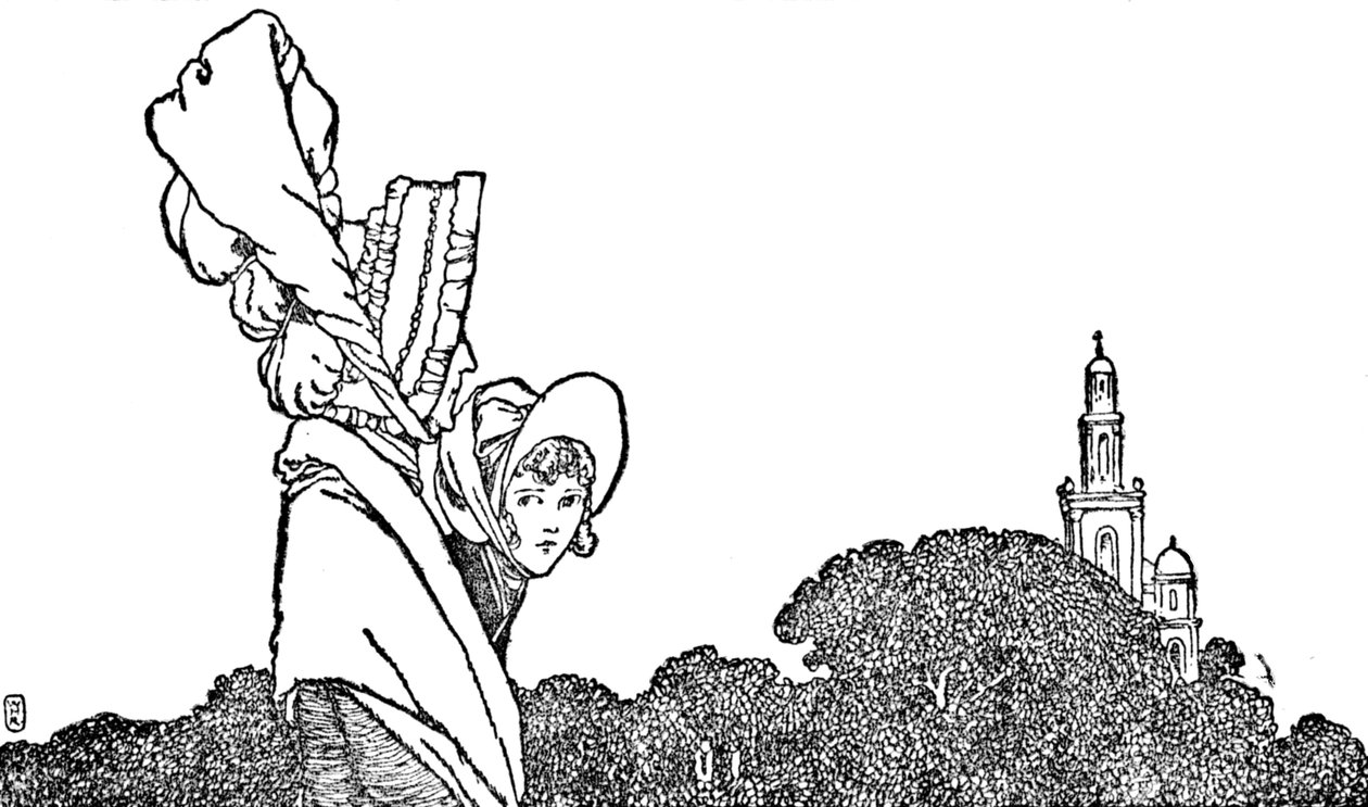 Karen a stará dáma šli do kostela, c1930 od William Heath Robinson
