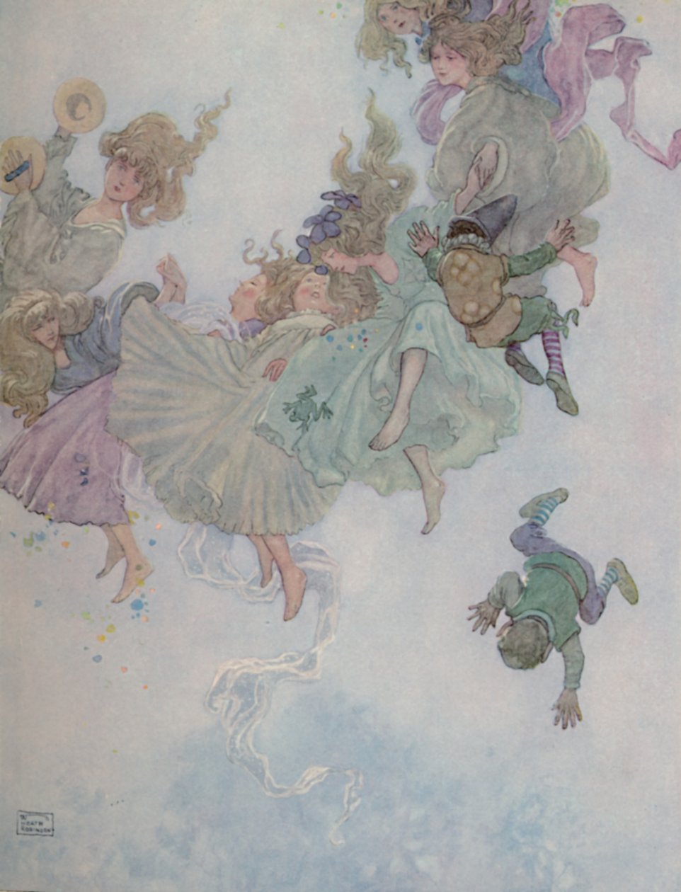 Kolem a kolem šli, takové víření a kroucení, c1930 od William Heath Robinson