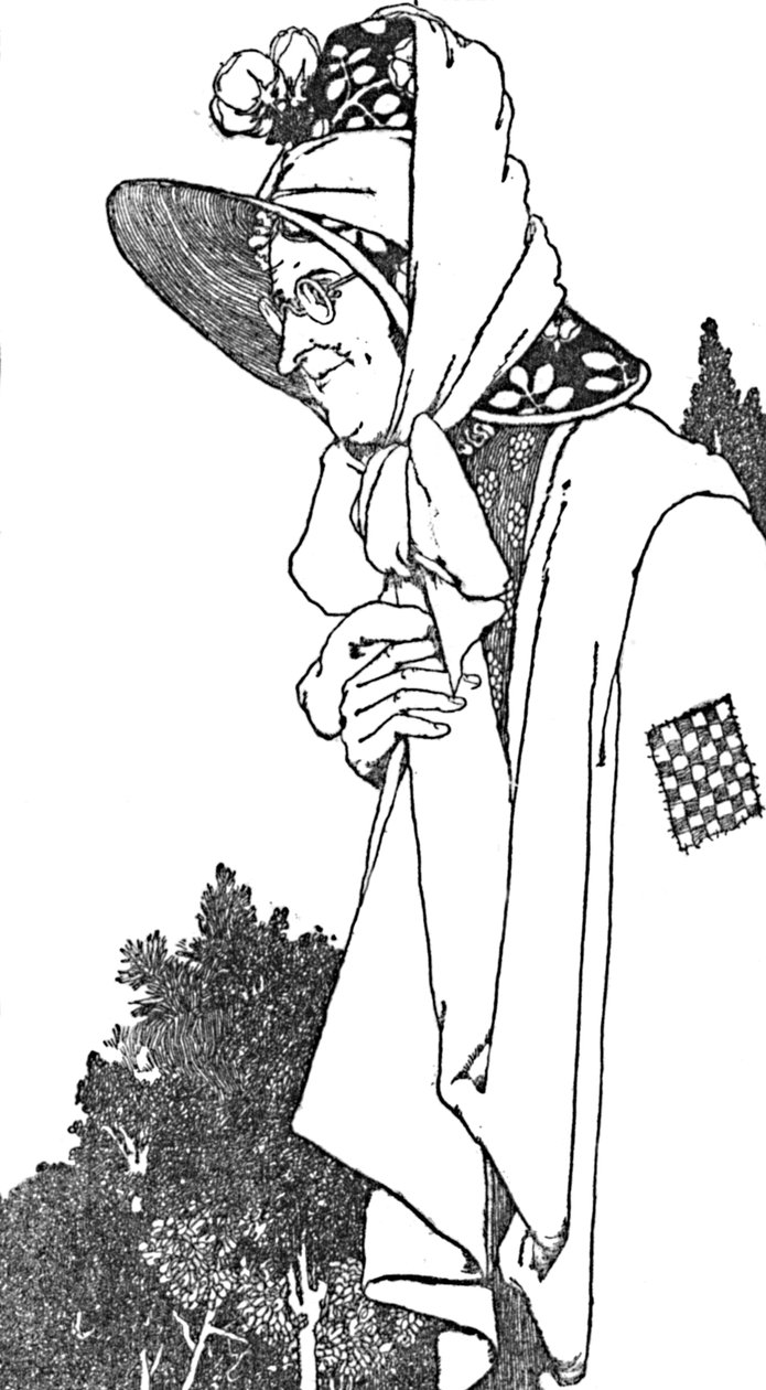 Nosila velký klobouk s nejkrásnějšími květinami, c1930 od William Heath Robinson