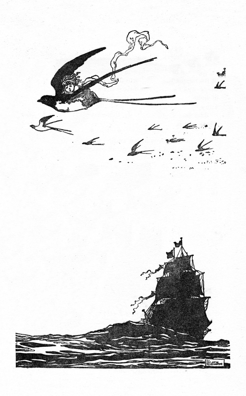 Vlaštovka se vznesla vysoko do vzduchu, c1930 od William Heath Robinson
