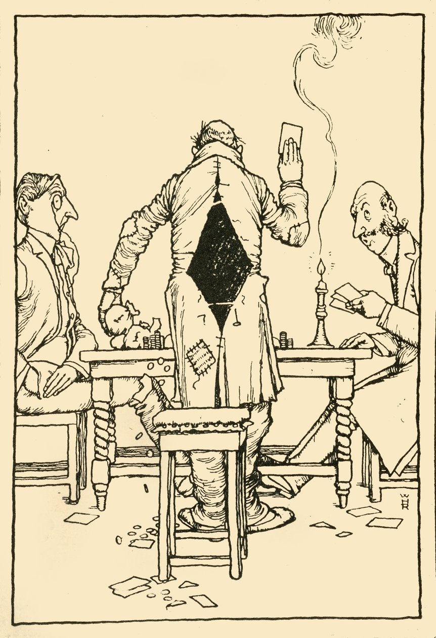 Vítězná karta na diamantovém esu, 1910. od William Heath Robinson