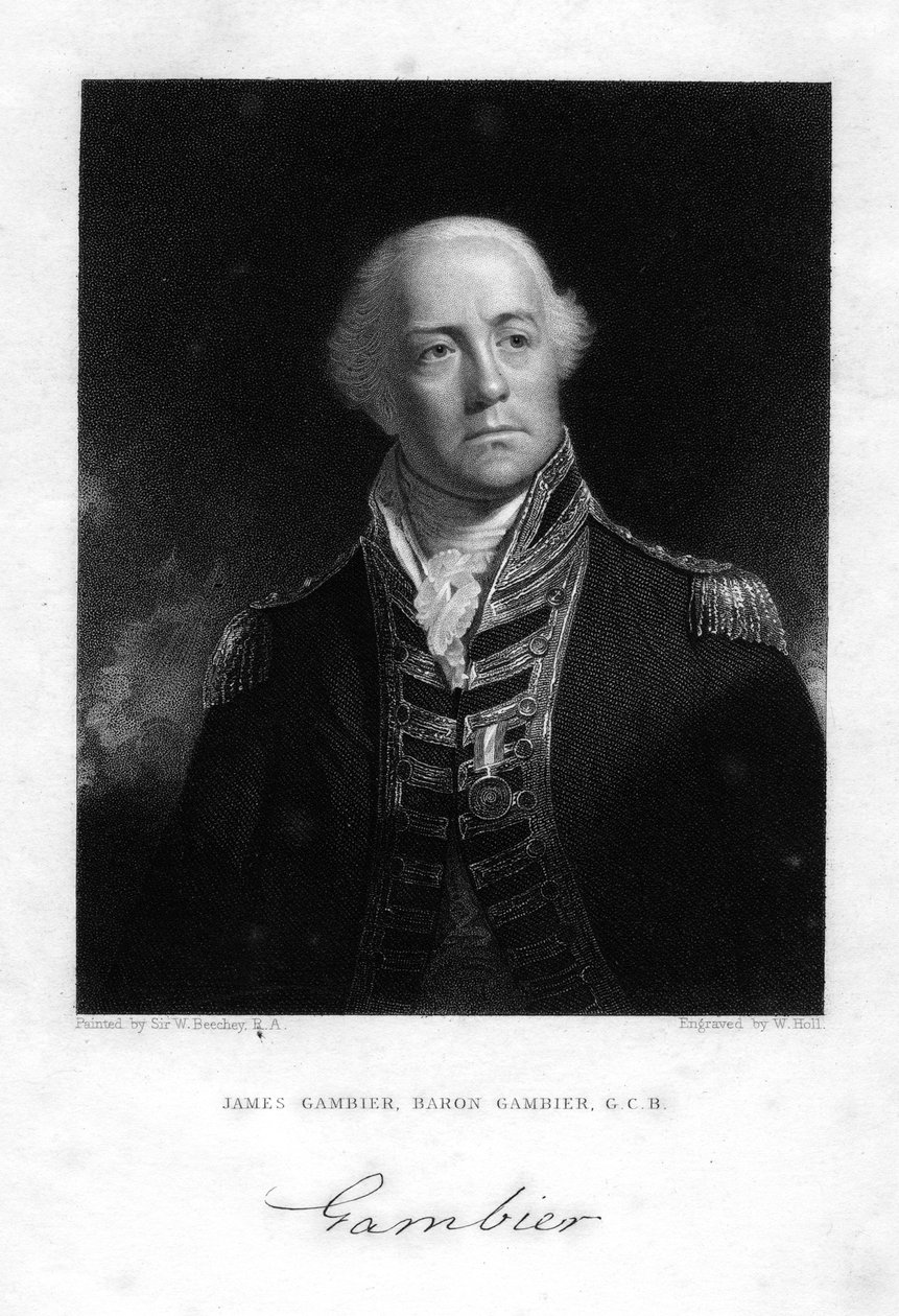 Admirál James Gambier 1756-1833, 1. baron Gambier, 1837. od W. Holl